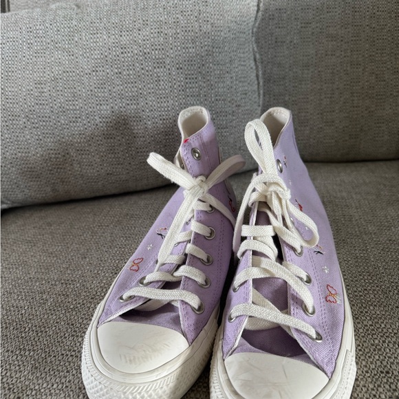 Converse Purple High-Top Sneakers with White Accents - Picture 4 of 7